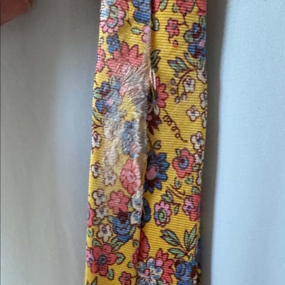 Vintage Polo Ralph Lauren Silk Tie Handmade in Italy Yellow Liberty Floral - Picture 7 of 9